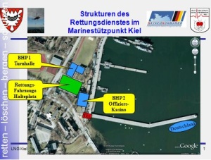 Abb. 5: Lage der Strukturen im Marinestützpunkt Kiel (Quelle: Google Earth)