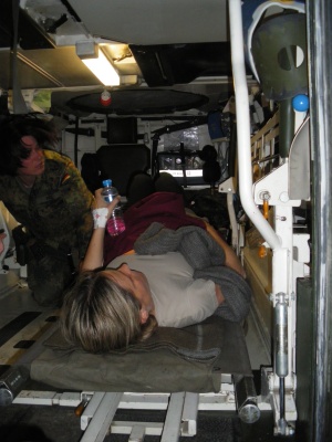 Abb. 1: SanTPZ Fuchs mit schwangerer Patientin bei Evakuierung