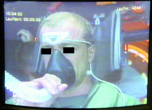Abb. 5: Durchführung der Lungenfunktionsprüfung mit Maske anstelle eines Mundstücks.