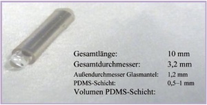 Abb. 3: Mit Polymethylsiloxan (PDMS) beschichtetes Magnet-Rührstäbchen (Twister TM)