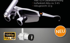 opt-on® Lupenbrillen von orangedental jetzt mit stärkerem Akku L für spot-on® Cordfree und den neuen Miniaturkameras Microcam und Procam