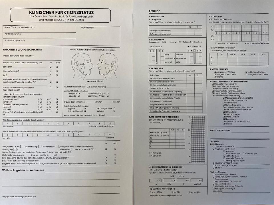 Klinischer Funktionsstatus der Deutschen Gesellschaft für Funktionsdiagnostik