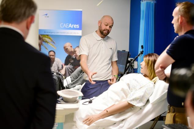 Members of the CAE Healthcare team demonstrate 
the simulation solutions...