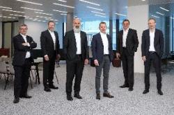 v.l.n.r. Christian Brutzer (CCO), Patric Frank (CMO), Markus Heinz (neu CEO),...